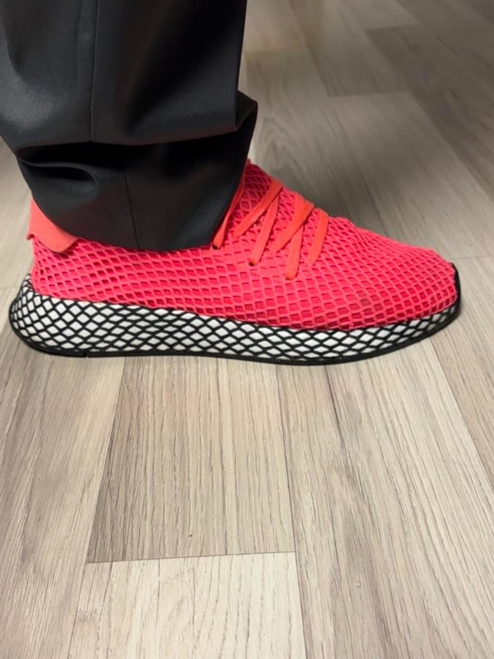 Adidas Originals Deerupt Runner Solar Red Webbed Mesh Sneakers Men's 9.5